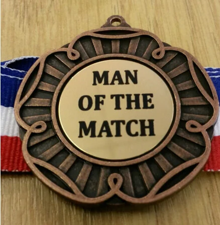 

CHEAP CUSTOM FOOTBALL MEDALS MAN OF THE MATCH CENTRES & RIBBON HOT SALES ANTIQUE BRASS SPORTS MEDALS CUSTOM