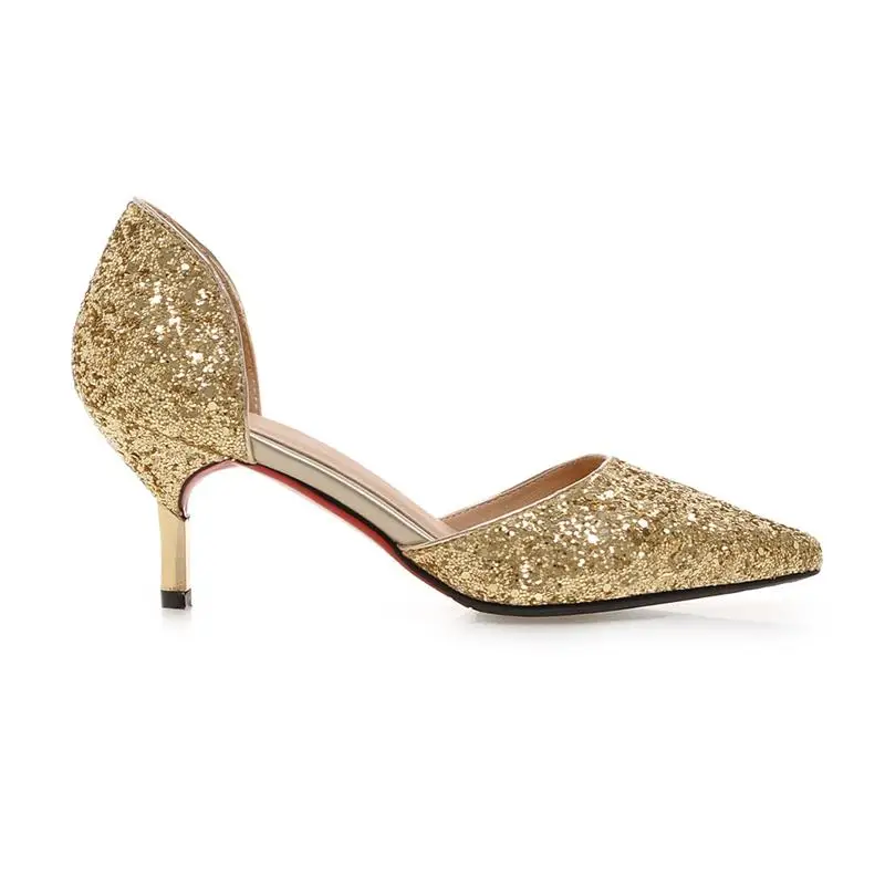 Asumer/блестящие женские туфли лодочки на тонком каблуке с острым носком без