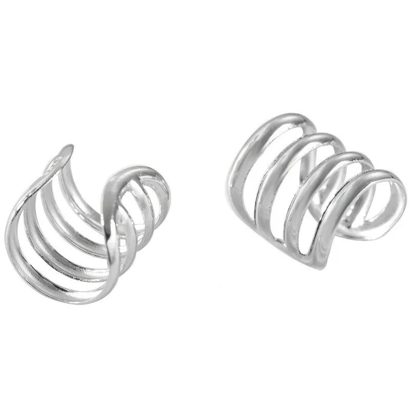 

U Shape No Ear Hole Couple Ear Clip Real 925 Sterling Silver Earrings For Women Multi-layer Earings Fashion Jewelry Flyleaf