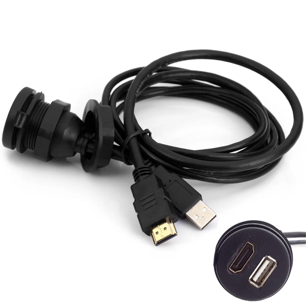 Combo USB 2.0 &amp HDTV HDMI-1.4 Male To Female Extension Cable With Waterproofable Mount Shell 100cm | Компьютеры и офис