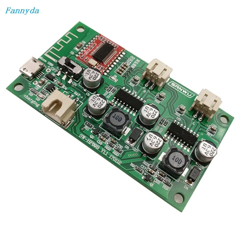 Плата усилителя Bluetooth Модифицированная плата динамика bluetooth 2x6 Вт может