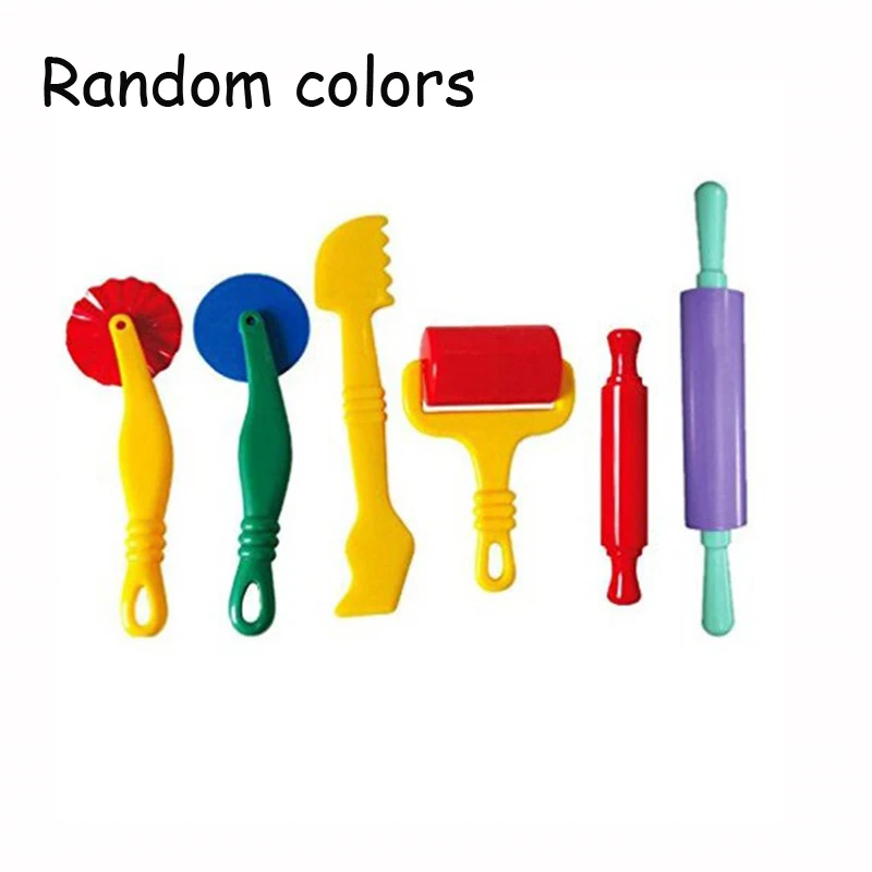 6pcs random colors Цветной Пластилин Play-Doh модельный инструмент игрушки Креативные 3D инструменты для пластилина набор теста, глиняные формы Улучшенный набор, обучающие и обучающие игрушки - Цвет: 6pcs random colors