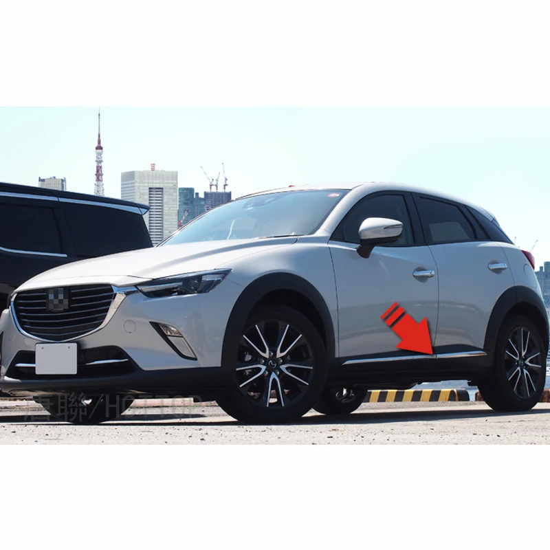 Хромированный Молдинг двери полоски для корпуса Mazda CX 3 2016 2017 аксессуары отделкой