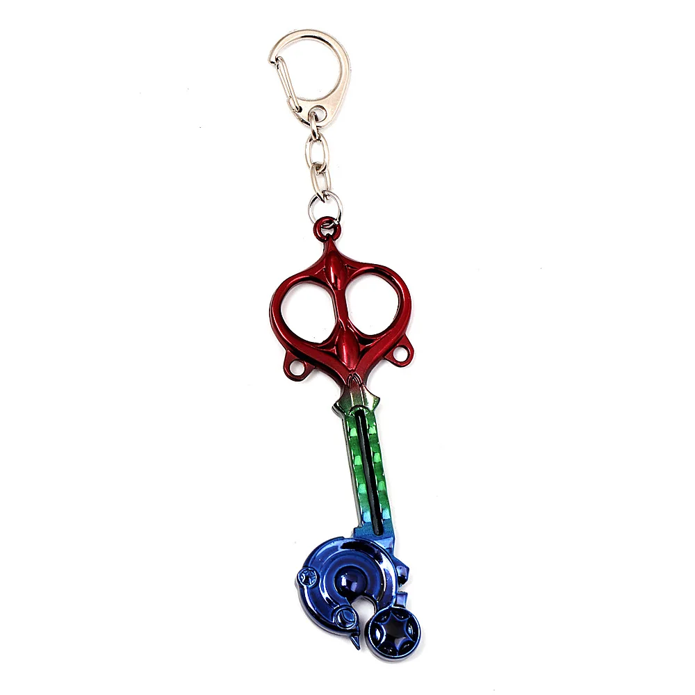 

Colorful Game Kingdom Hearts Sora Key Keyblade Weapon Gold Metal Handmade Pendant Keychains Keyring Collection Gifts