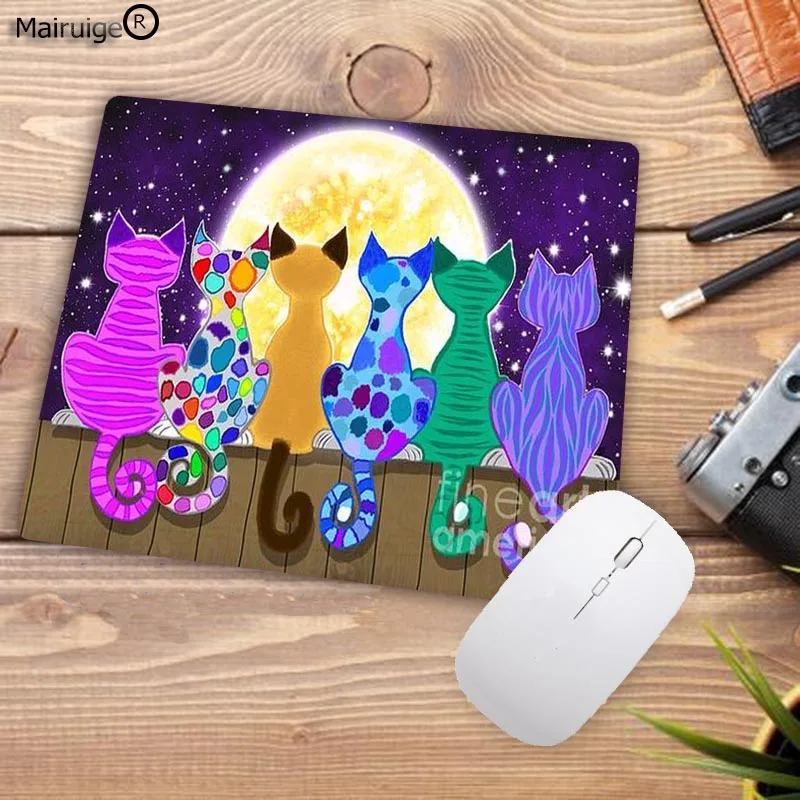 Mairuige Винтаж Прохладный милый кот хвост DIY Дизайн узор игровой коврик Размеры для 18x22 см 20x25 см 25x29 см украсить ваш стол