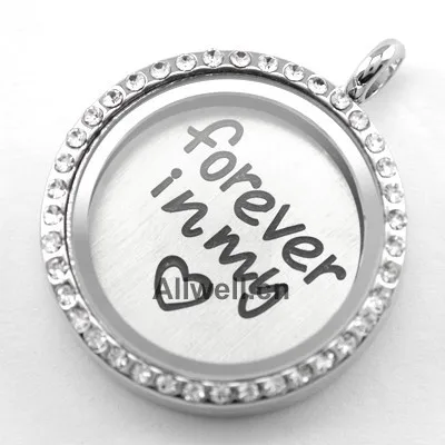 5 шт. 30 мм плавающий медальон с кристаллами Серебряный Магнитный медальон|floating