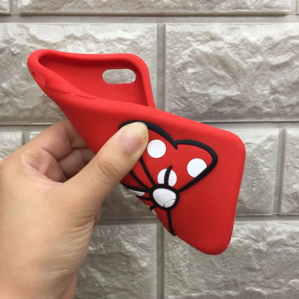 Boucho Soft Silicone Phone Cases For iphone X 6 6s 7 8 Plus 6plus Back Cover 8plus 7plus Case With 3D Bow and Fingerprint Capa |
