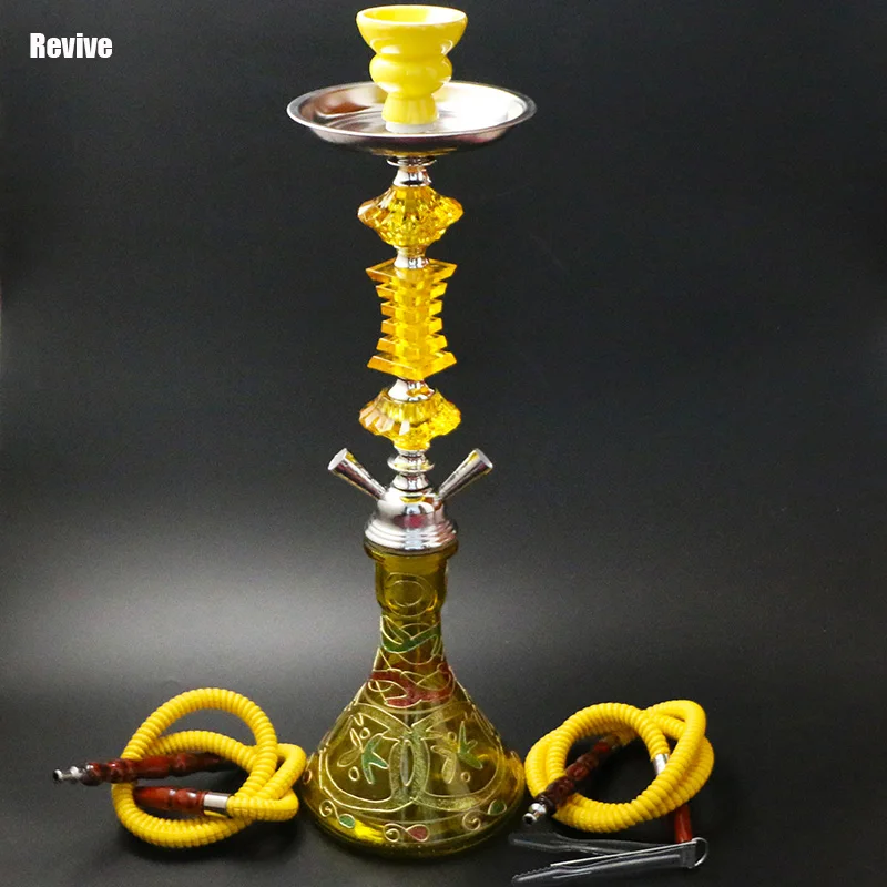 Revive стеклянная основа кальян желтый кальян chicha полный набор 51 см наргиле курительная трубка керамическая чаша головка подарок