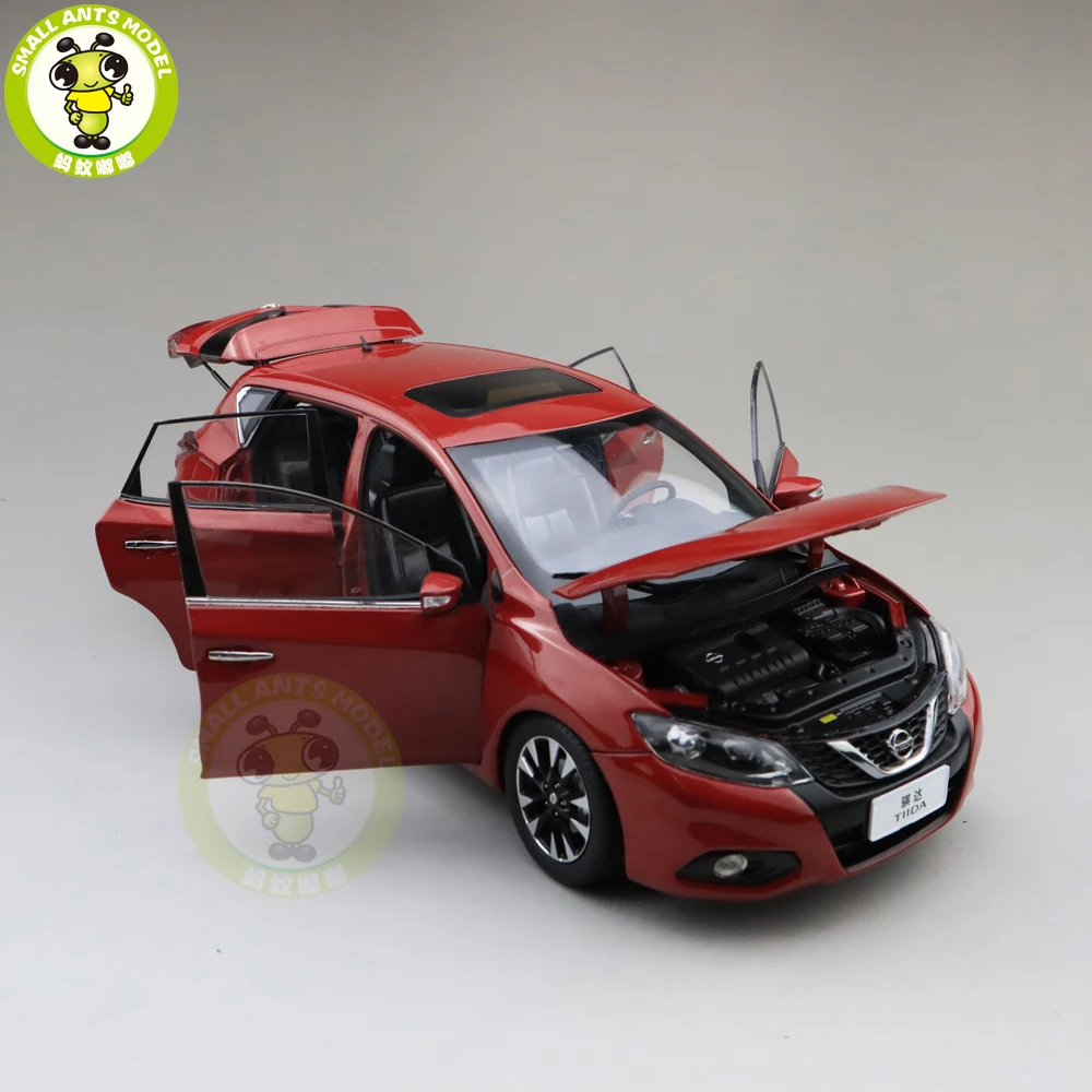 1/18 Nissan TIIDA литая под давлением Металлическая Модель автомобиля игрушки дети мальчик девочка подарок коллекция хобби красный