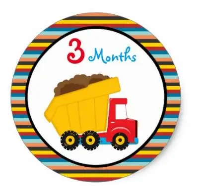 

1.5inch Boy Yellow Dump Truck Stickers