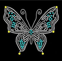 2pclot butterfly hot fix rhinestone transfer motifs iron on crystal transfers design patches for shirt bag