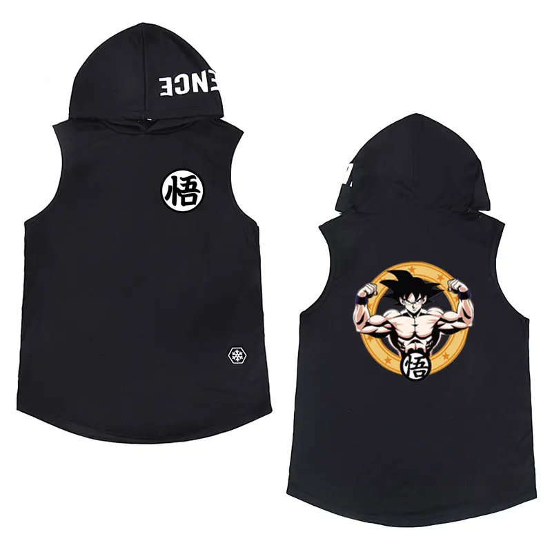 Black MT13 Новинка camiseta dragon ball модная футболка без рукавов с капюшоном летняя футболка с принтом dragon ball футболка с персональным принтом Мужская футболка - Цвет: Black MT13