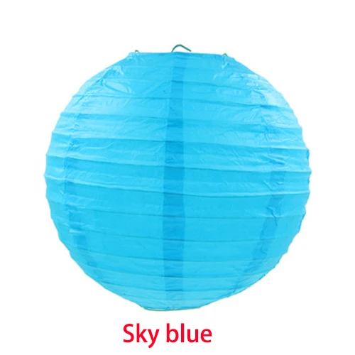 Sky blue 16 дюймов бумажный подвесной фонарь фестиваль складные фонари для свадьбы ребенка день рождения комнаты потолочные подвески diy украшения - Цвет: Sky blue
