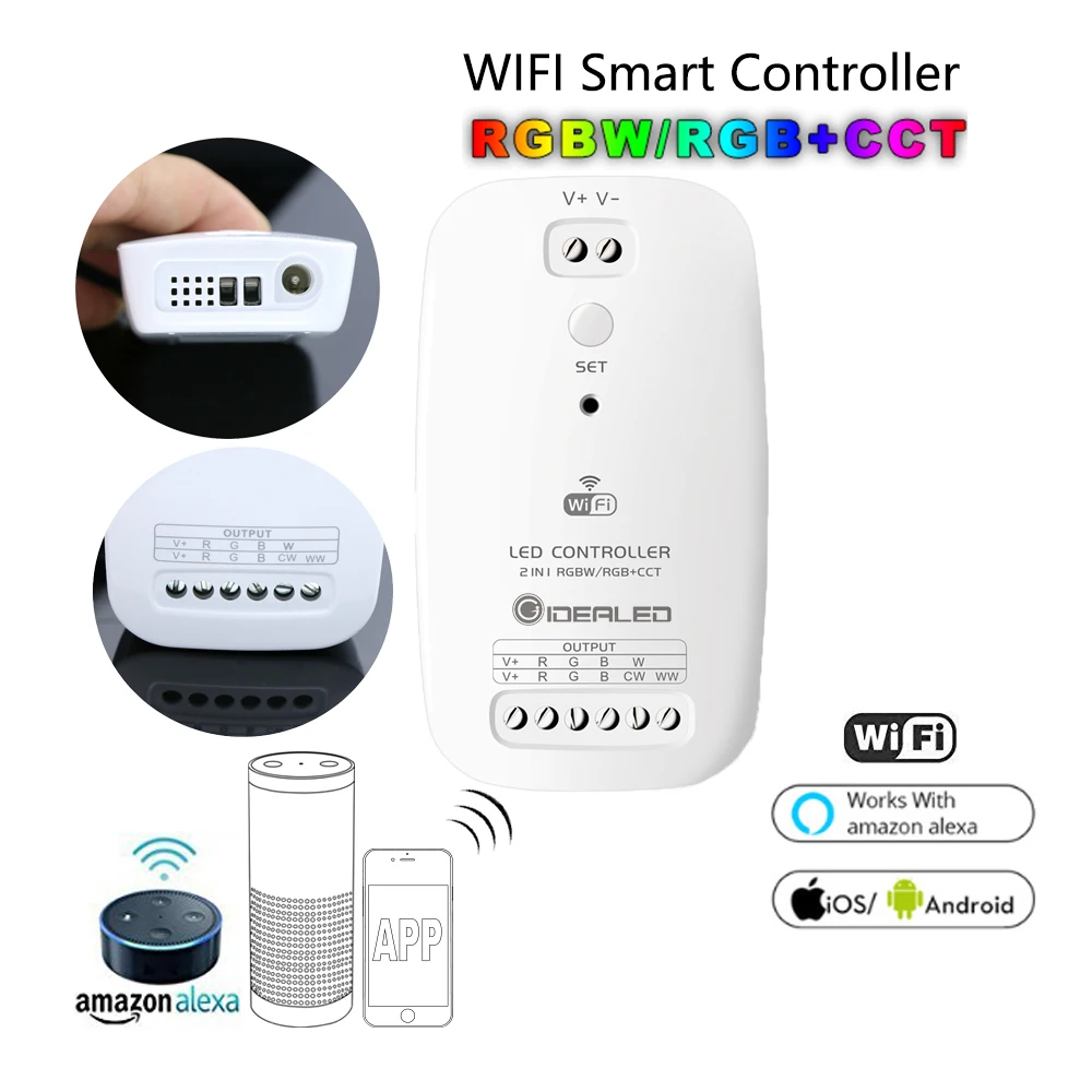 RGBW + CCT светодиодный контроллер Wi Fi DC9V 24V Беспроводной дистанционный выключатель