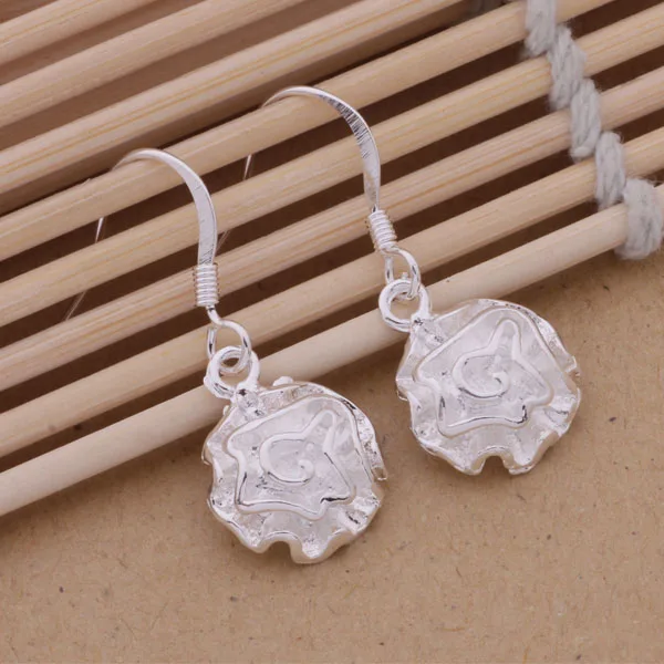 Женские серебряные серьги с розами и цветами хит продаж ювелирное изделие прямая