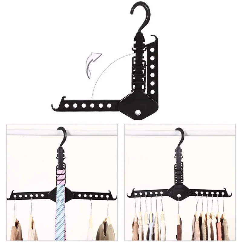 Волшебная многофункциональная телескопическая Двойная Вешалка складная