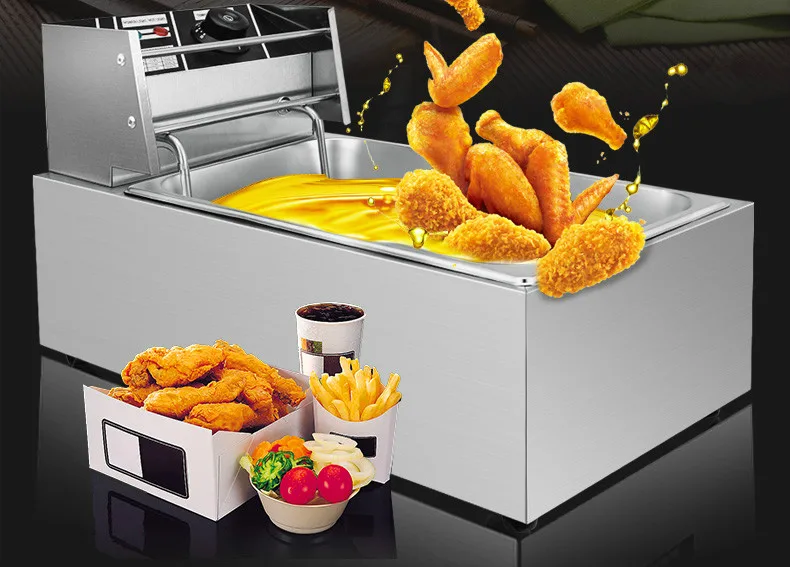 Electric Deep Fryers Commercial oil deep fryer electric frying stove automatic strip machine French fries Fried NEW | Бытовая техника