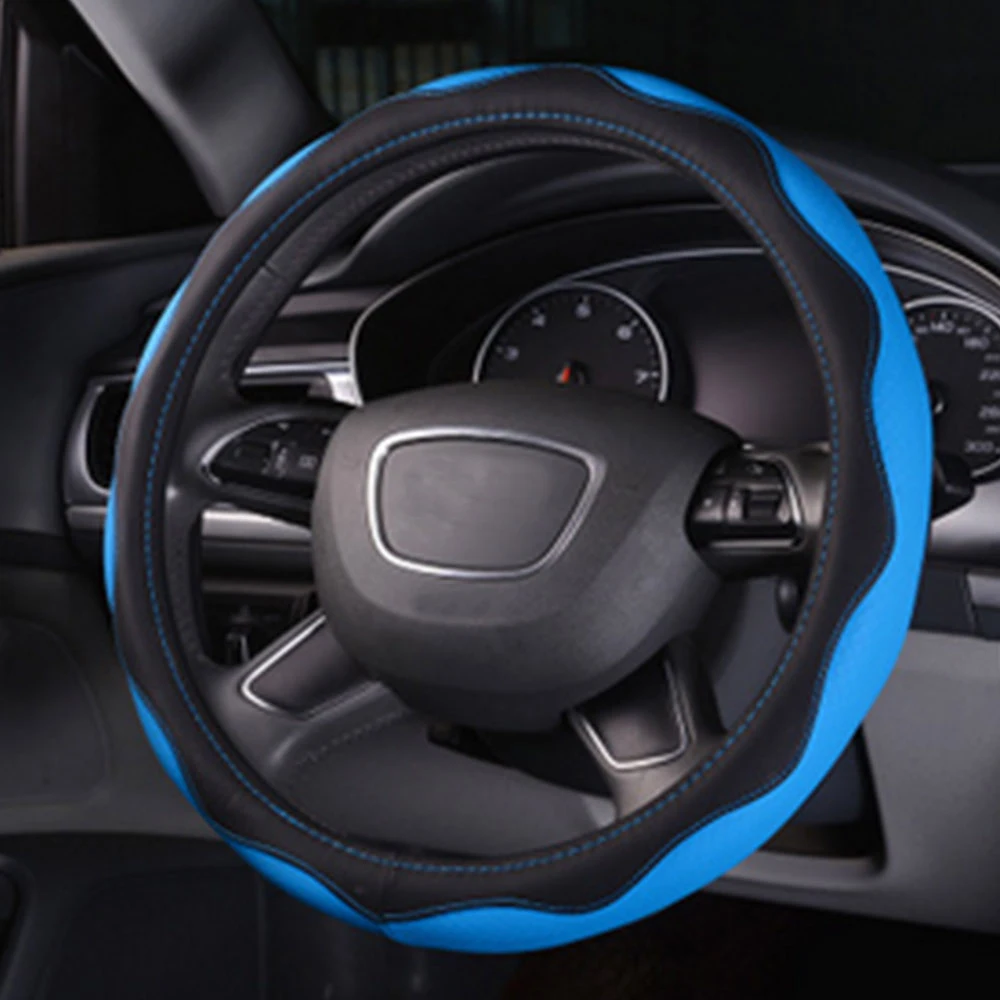 FORAUTO 1PC чехол рулевого колеса автомобиля из микрофибры DIY противоскользящие Sreering