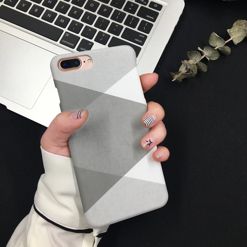 KISSCASE Marble Case for iPhone 8 Plus Check Patterned Phone 6 6s 7 X XR XS Max Hard Back Cover Coques |