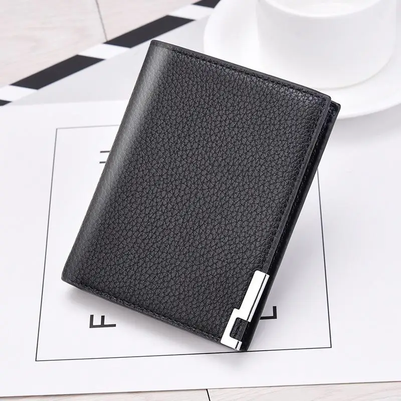 Black 1 Мужской тонкий кошелек billetera hombre erkek cuzdan, маленькие кошельки porte feuille homme, мужской кошелек carteira masculina, мужской кошелек - Цвет: Black 1