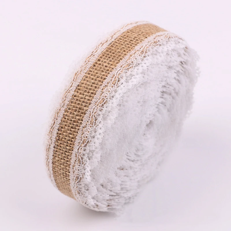 2 м/лот лента из джута мешковины Natural джутовое кружево Vintage конопляная ткань Hessian DIY