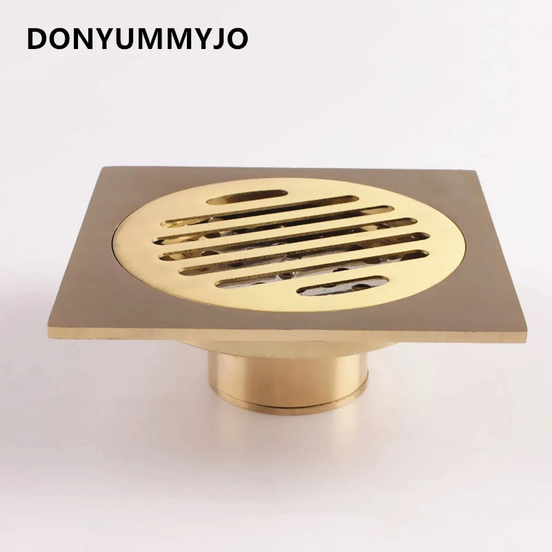 

DONYUMMYJO 1pc 4 Inch Copper Deodorant Square Floor Drain Bathroom Washing Machine Floor Drain