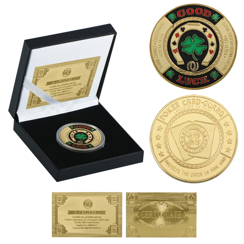 coin5 with box WR казино Las Vegas Poker Chips золотые коллекционные монеты с монетницей наградная монета сувениры Оригинальные подарки дропшиппинг - Цвет: coin5 with box