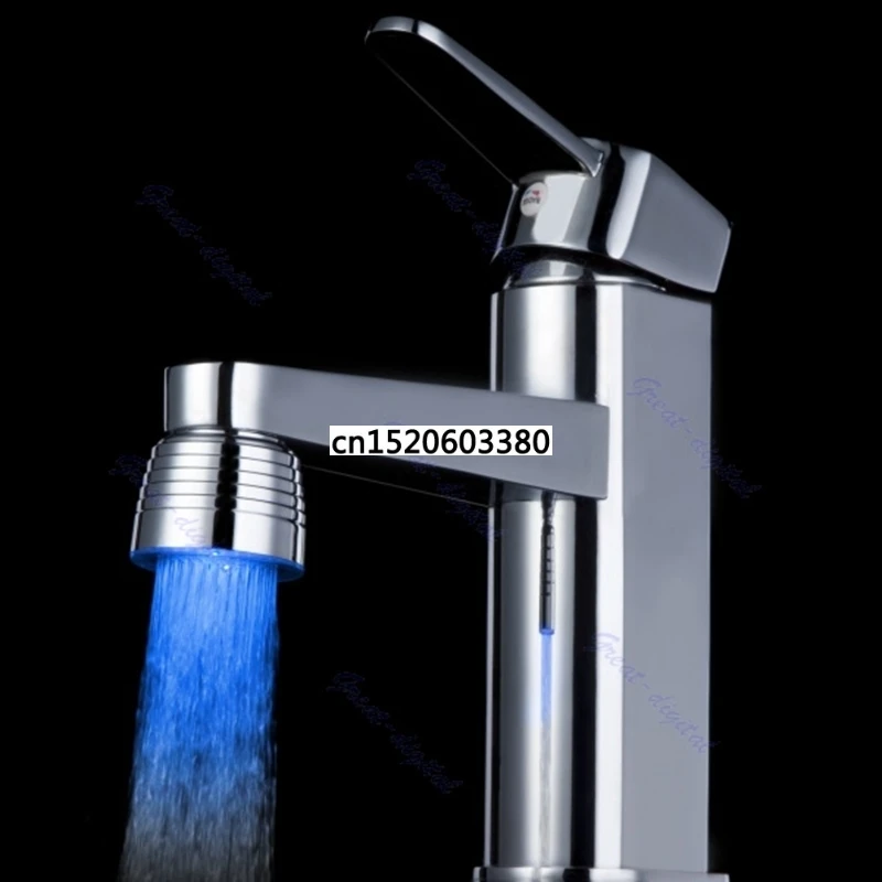 Free_on New Temperature Sensor 3 Color Kitchen Water Tap Faucet RGB Glow Shower LED Light | Бытовая техника