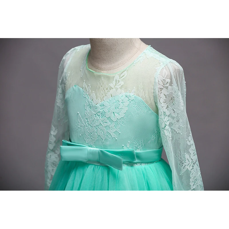 6 8 10 12 14 16 Years 2018 First Communion Dresses for Girls Ankle Length Flower Girl Dress Long Sleeve Lace Princess | Детская одежда