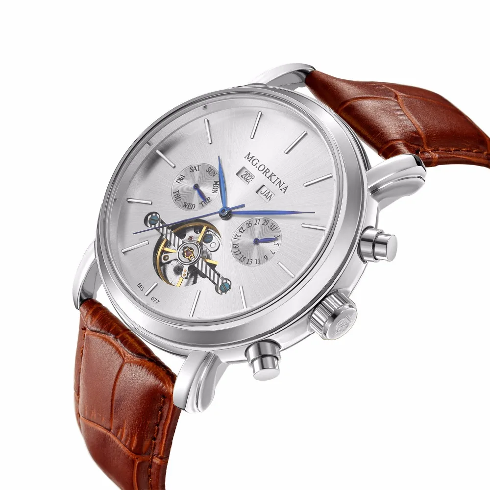 Классические дизайнерские мужские часы Tourbillon Топ Роскошный бренд MGORKINA