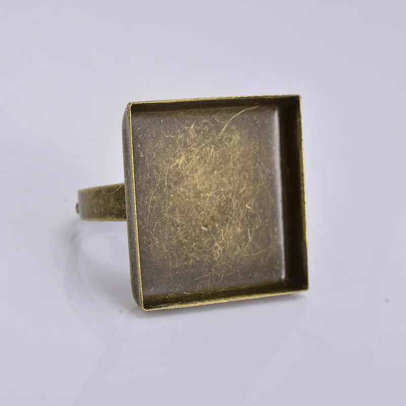 Antique Bronze 10 шт стеклянный кабошон 20 мм 25 мм купол с плоской задней частью регулируемое кольцо обрамление для DIY маркировки ювелирных изделий - Цвет: Antique Bronze