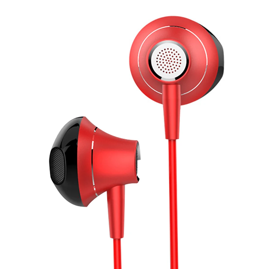 pro red AZiMiYO металлические стерео басовые наушники с микрофоном для телефона Проводные музыкальные наушники для телефонов huawei iphone наушники - Цвет: pro red