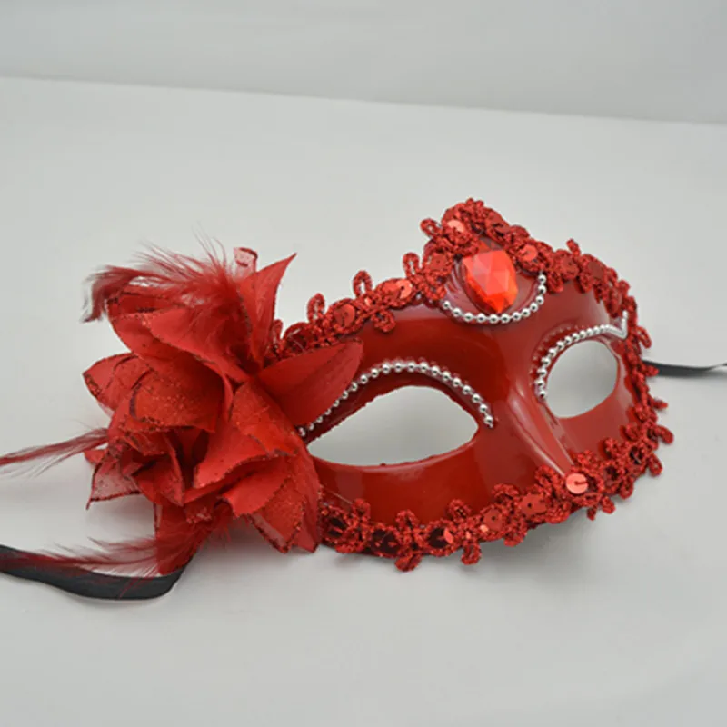 1 шт. маска на пол-лица для Хэллоуина перьевая Цветочная Танцевальная Маска