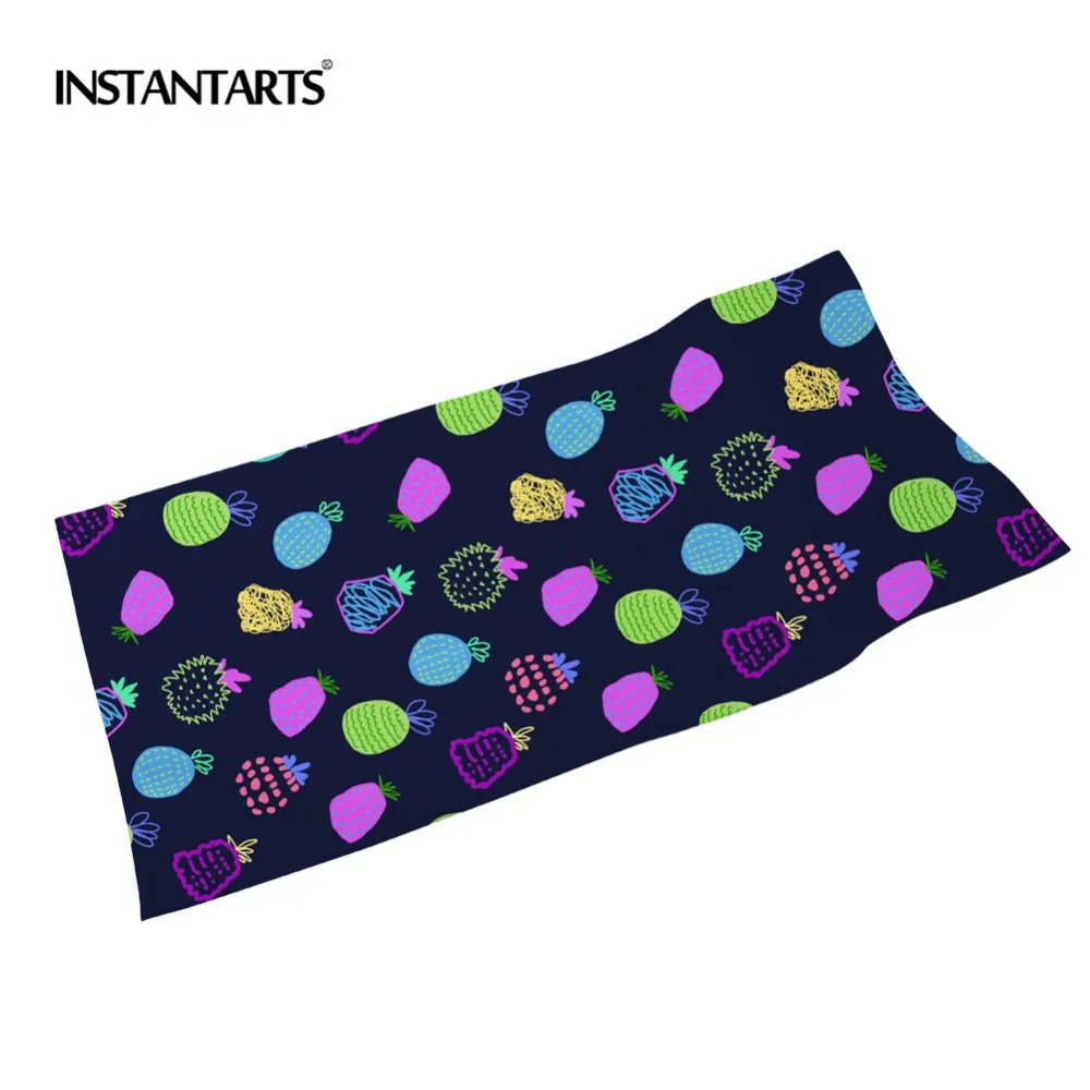 INSTANTARTS Microfiber Swimming Quick Dry Towel Beach Bath Towels for Adults Cartoon Pineapple Print Camp Blanket Yoga Mat | Спорт и