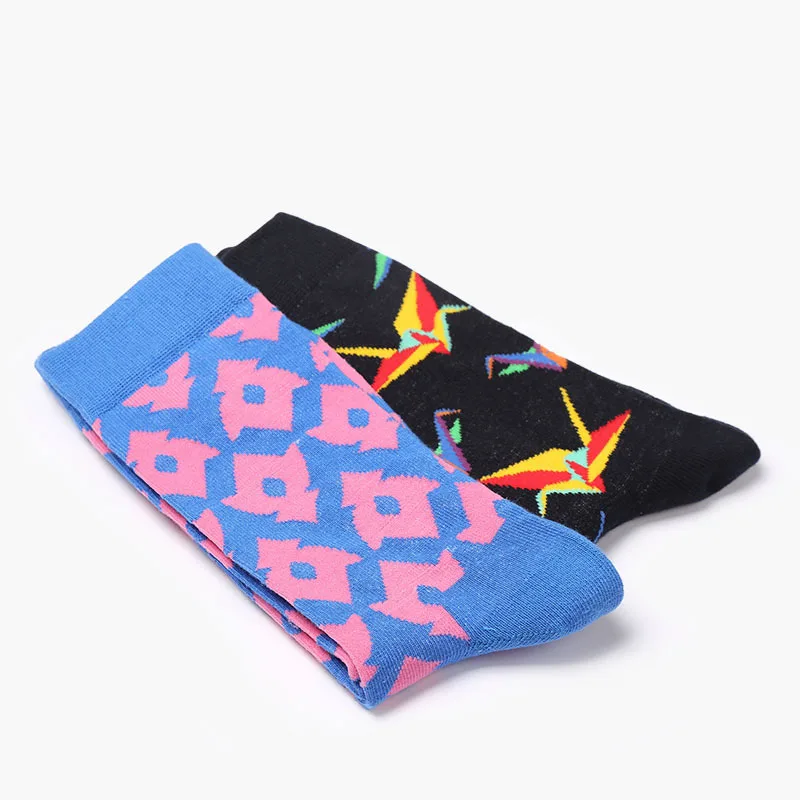 Новинка 2018 мужские и женские хлопковые носки разноцветные забавные бумажные