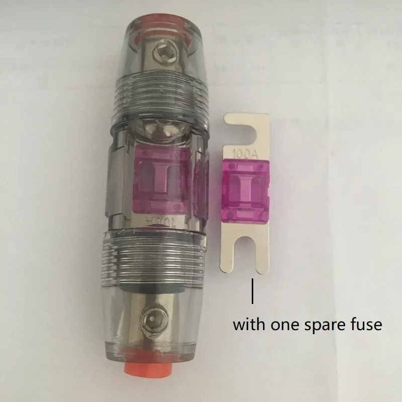 Waterproof 4/8 gauge Input and Output Nickel Plated Bolt-on Fuse MINI ANL Inline Fuse Holder with Spare Fuse