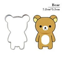 lovely bear cookie stamp baking mould cutter melon cake tools fondant biscuits fondant stainless steel chinese new year gift