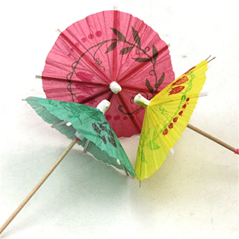 

20pcs/lot 10cm Creative Mini Paper Umbrellas Toothpick Cocktail Birthday Cake DIY Decoration Drinks Event Party Wedding Supplies