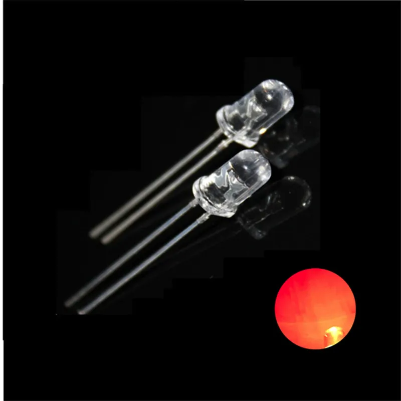 

1000pcs / lots 5MM LED Clear bright red LED light-emitting diode factory direct Short legs LED