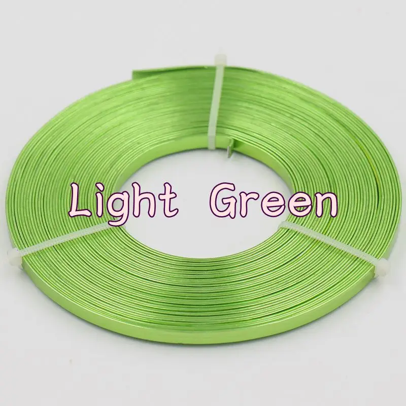 Light Green 10 м/шт. 5 мм X 1 мм(5 мм ширина 1 мм Толщина) плоская алюминиевая проволока из алюминиевых материалов 115 г/рулон - Цвет: Light Green