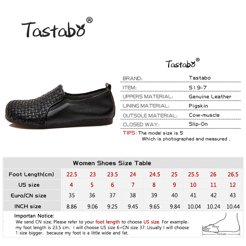 Tastabo/кожаные туфли с мягкой подошвой Женская обувь Удобная женская в стиле ретро