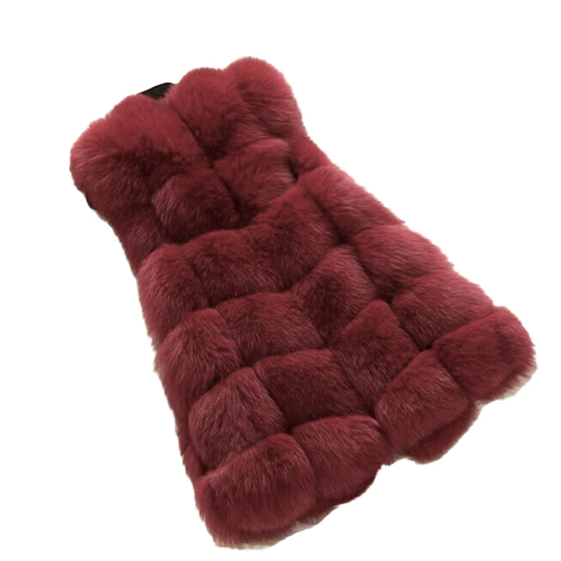 Женский Повседневный жилет с искусственным мехом винтажный теплый Приталенный