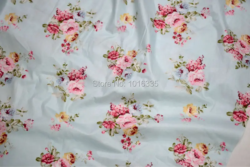 2016 красная Роза печатная 100% хлопчатобумажная ткань синяя для tecidos algodao para