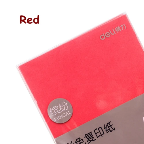 7393-Red 100 листов/мешок гастронома 7391/7393# A4 цветная копировальная бумага 80 г Цвет бумага для печати 8 видов цветов дополнительно Китай Лидирующий бренд Deli копирка - Цвет: 7393-Red