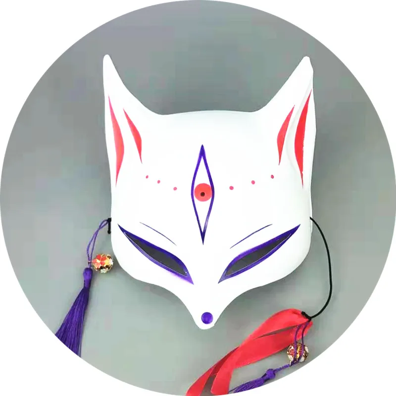 FOX 1 Маска Carnaval с рисунком лисы, маска в японском стиле и ветром, демон, кошка, для мужчин и женщин, для танцев, два-ди, для мужчин, аниме, Вечерние Маски на Хэллоуин - Цвет: FOX 1