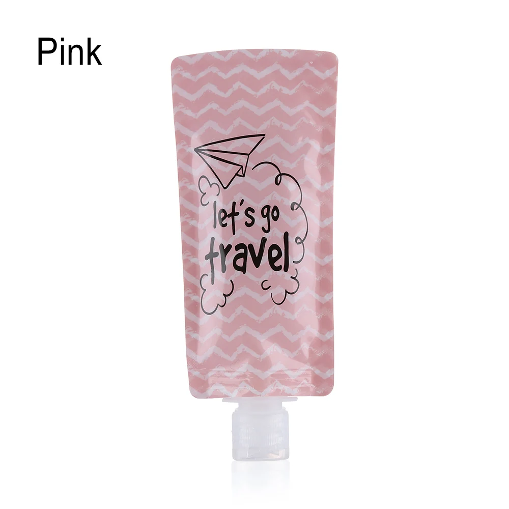 Pink 100 мл дорожный диспенсер для жидкого лосьона, шампуня, мыла, косметический контейнер, сумка для хранения, Складная портативная суб-розлива - Цвет: Pink