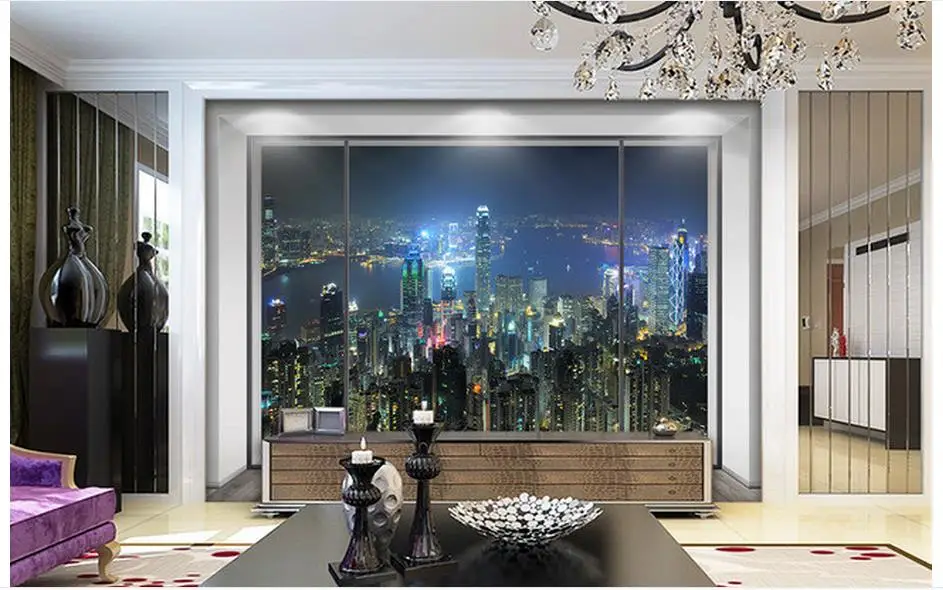 3D настенные фрески обои на заказ настенная бумага высокий здание с красивым