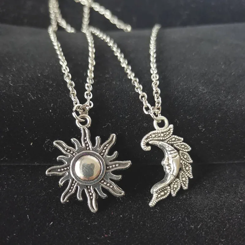 Новое Сверхъестественное ожерелье s для мужчин женщин Bijoux винтажное ожерелье с подвеской Солнце Луна лучший друг дружба колье подарок на праздник