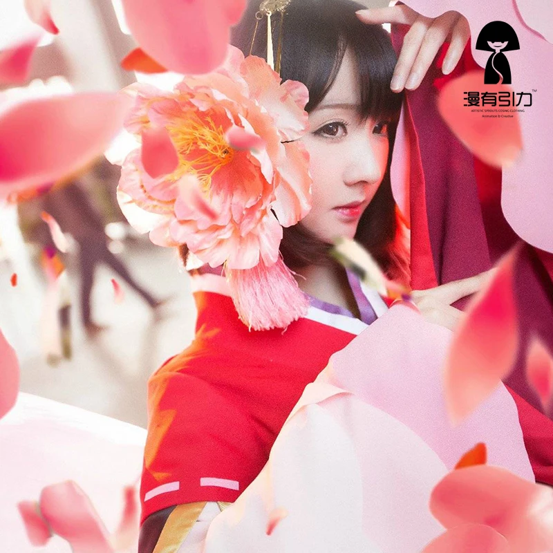 Onmyoji Sakura Monster Ying Huayao костюм для косплея красивая кожа высоко Reductive платье +