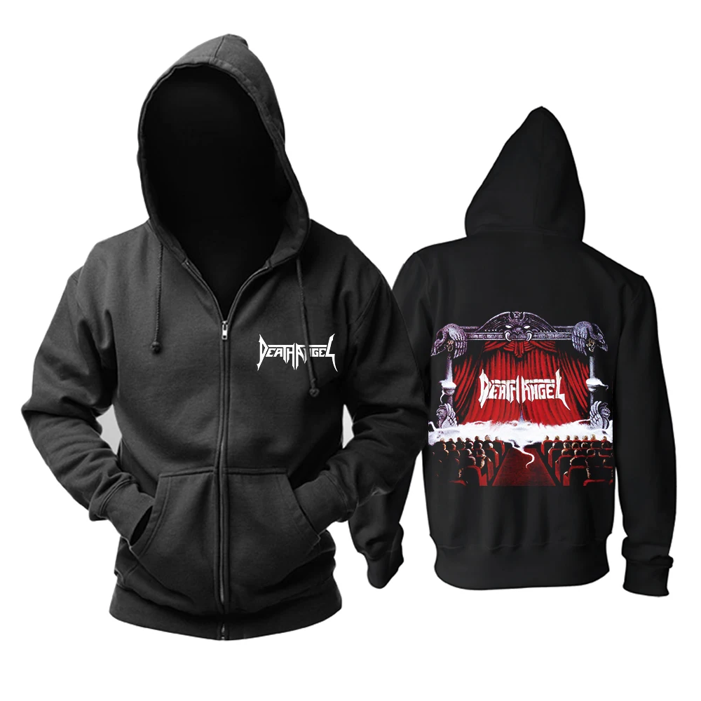 Черная толстовка с капюшоном и надписью death angel | Мужская одежда